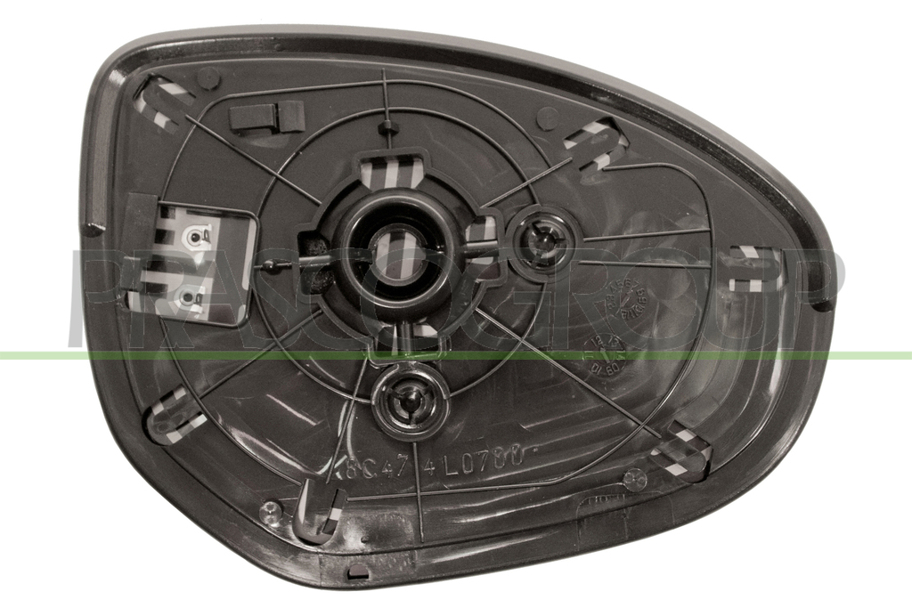 MIRROR GLASS BASE LEFT-HEATED-CONVEX-CHROME
