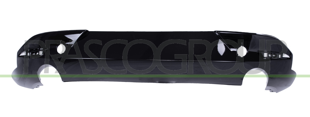 REAR BUMPER SPOILER-BLACK-GLOSSY-WITH CUTTING MARKS FOR PDC