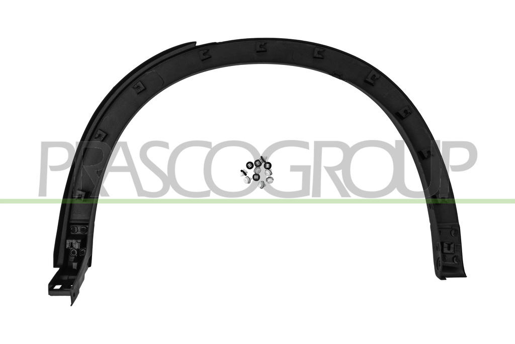 RADLAUFLEISTE HINTEN RECHTS-SCHWARZ-GENARBT-MIT CLIPS
