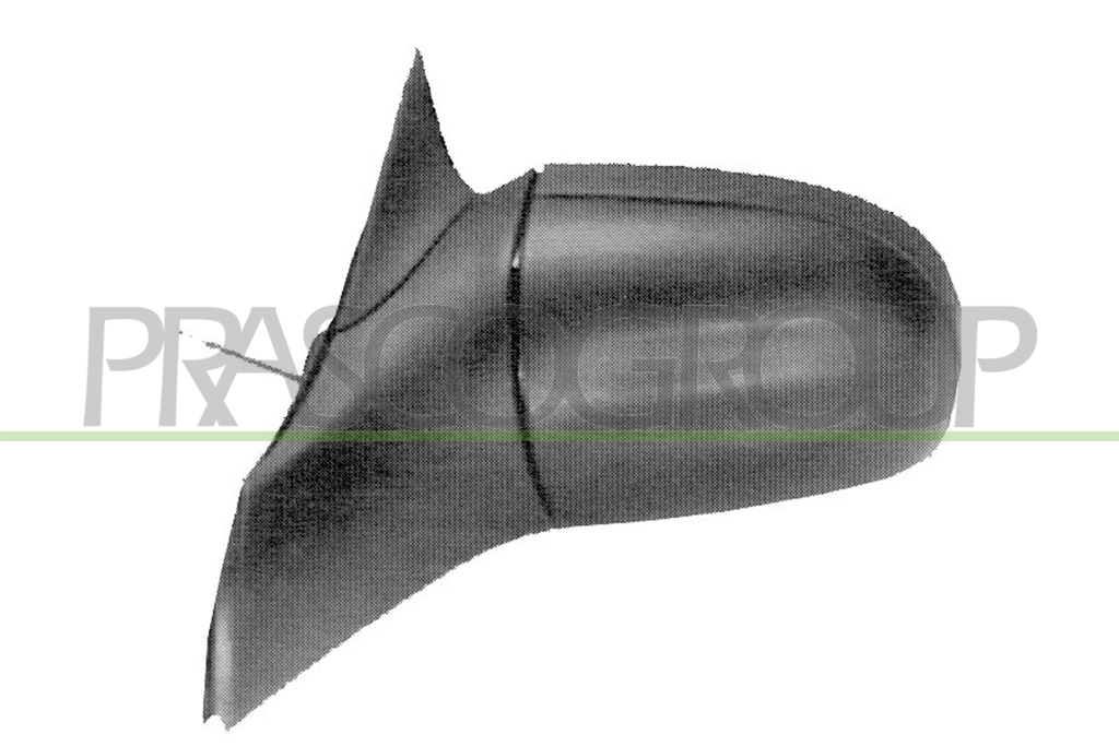 DOOR MIRROR LEFT-WITH LEVER-BLACK-FLAT-CHROME