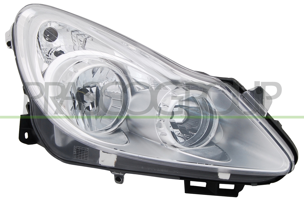 HEADLAMP RIGHT H1+H7 ELECTRIC-WITH MOTOR-CHROME