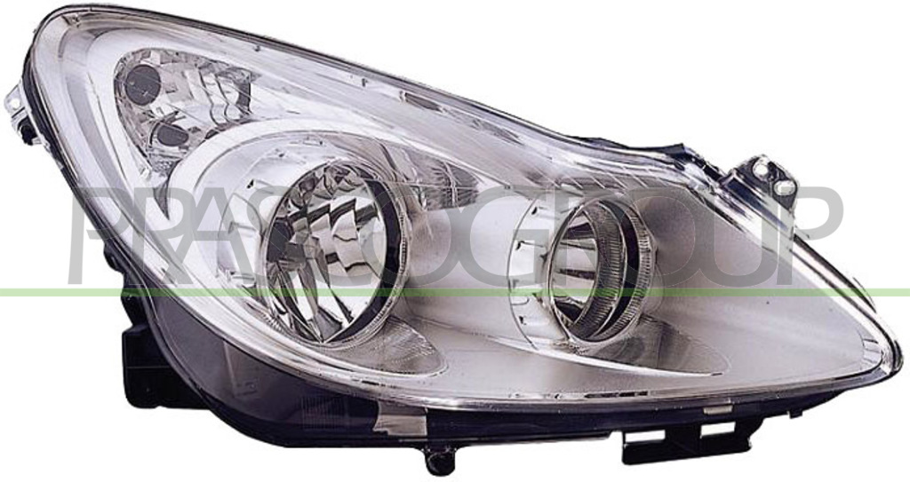 HEADLAMP RIGHT H7+H1 ELECTRIC-CHROME-WITHOUT MOTOR