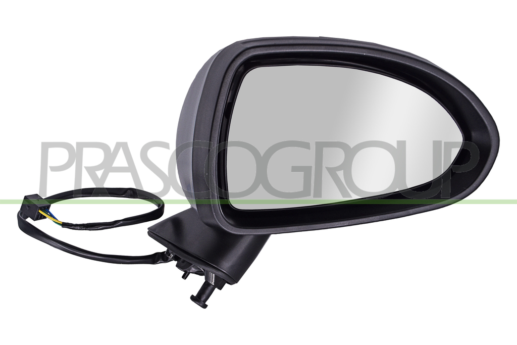 RETROVISORE DESTRO-ELETTRICO-CALOTTA BIANCA-CON PRIMER-BRACCIO NERO-6H3P