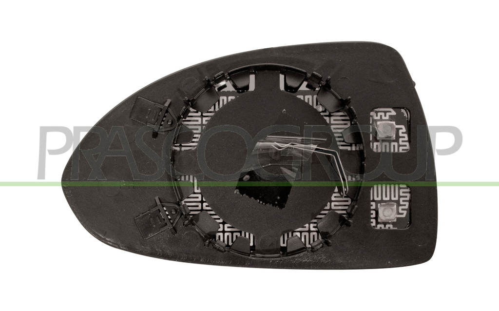 MIRROR GLASS BASE RIGHT-HEATED-CONVEX-CHROME
