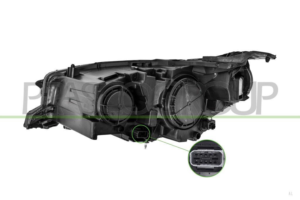 HEADLAMP RIGHT H7+H15-ELECTRIC-WITH MOTOR