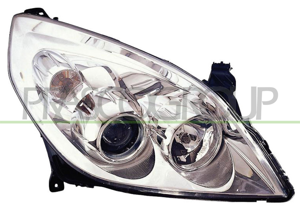 HEADLAMP RIGHT H1+H7 ELECTRIC-WITH MOTOR-CHROME
