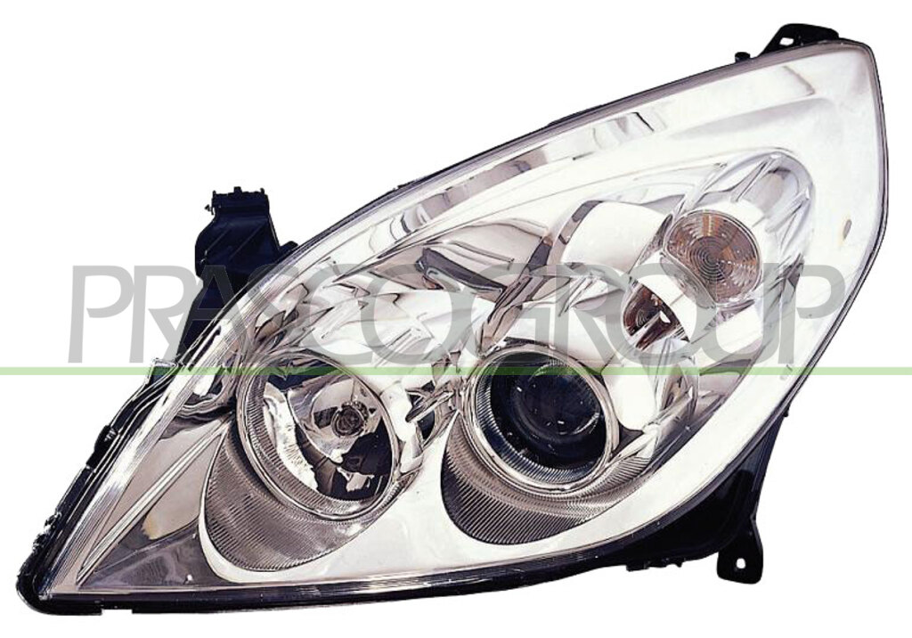 HEADLAMP LEFT H1+H7 ELECTRIC-WITH MOTOR-CHROME