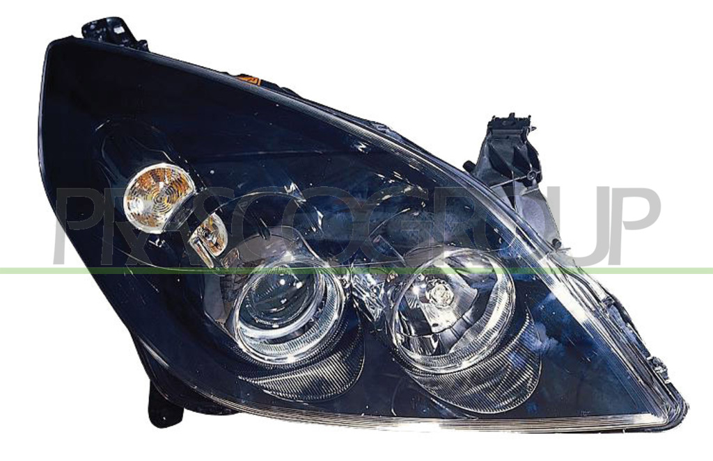 HEADLAMP RIGHT H7+H1 ELECTRIC-WITH MOTOR-BLACK
