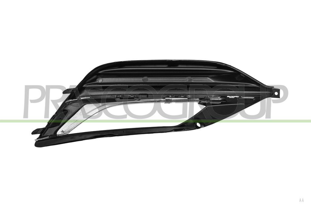 GRILLE GAUCHE DE PARE-CHOCS-AVANT-NOIRE-BRILLANT-AVEC SIEGE ANTIBROUILLARD-AVEC MOULURE CHROME'