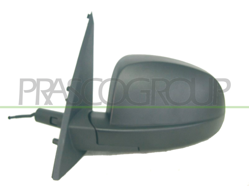 DOOR MIRROR LEFT-CABLE-BLACK-ASPHERICAL-CHROME