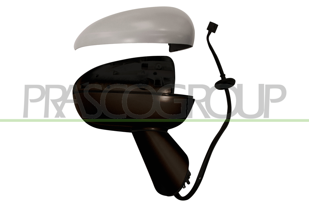ESPEJO DERECHO ELECTRICO-TERMICO-CARCASA IMPRIMADA-BRAZO NEGRO 6H5P