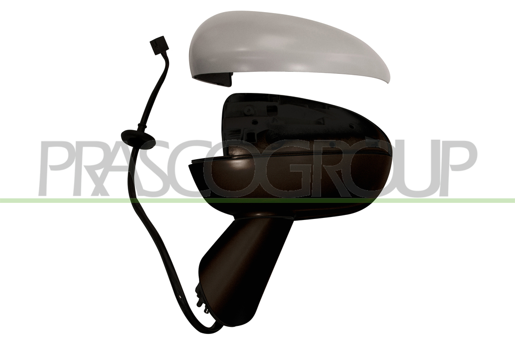 ESPEJO IZQUIERDO ELECTRICO-TERMICO-CARCASA IMPRIMADA-BRAZO NEGRO 6H5P