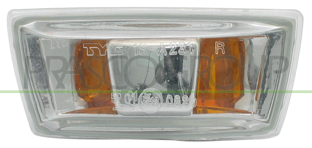 SIDE LAMP RIGHT-CLEAR-WITHOUT BULB HOLDER-WITH GREY RIM