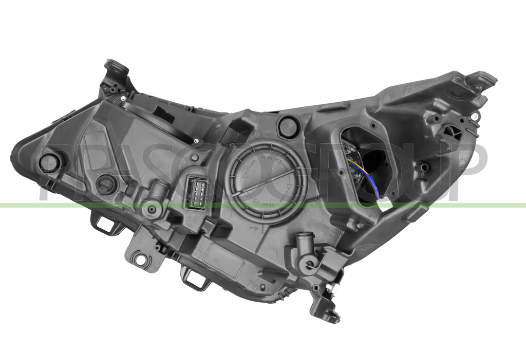 HEADLAMP RIGHT ELECTRIC H1+H7-WITH MOTOR-LED-BLACK