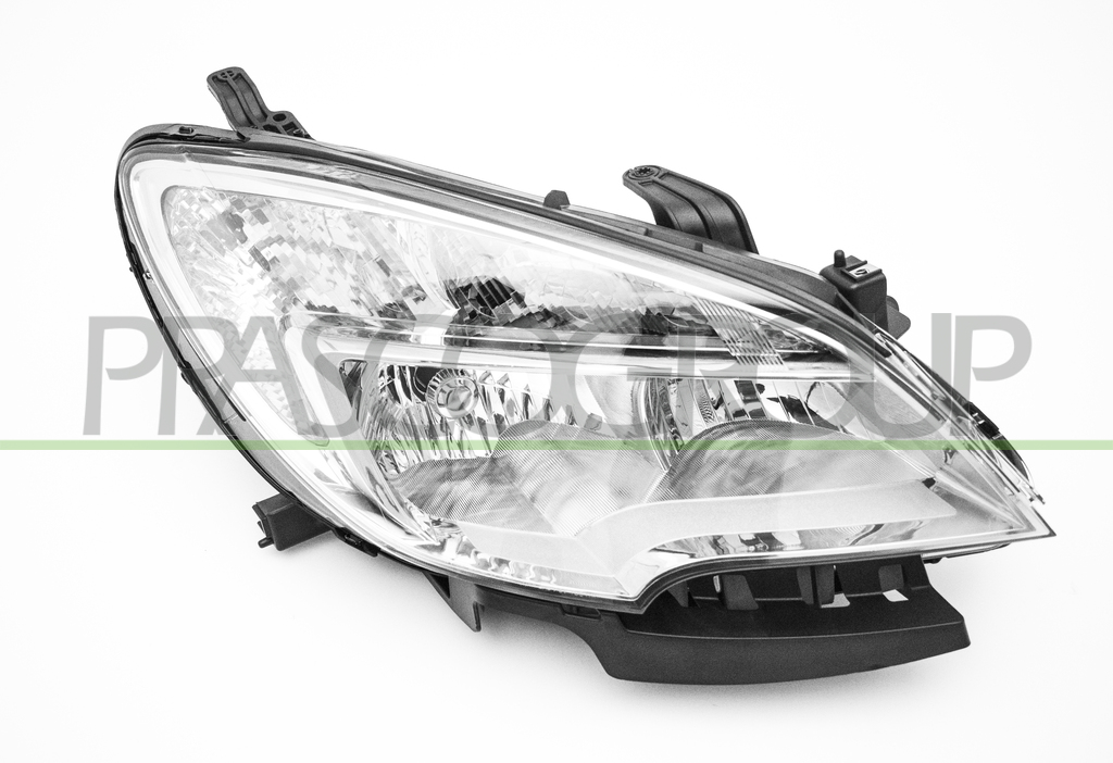 OPTICA DERECHA H7+HB3 ELECTRICA-CON MOTOR-CROMADA
