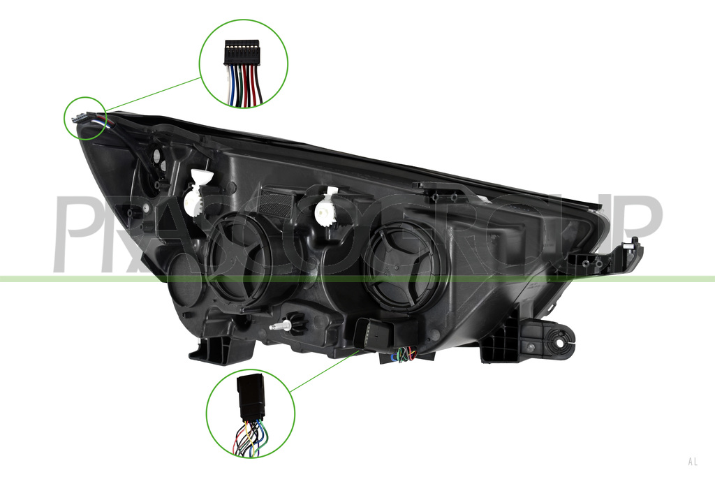 PHARE GAUCHE H7+HB3 ELECTRIQUE AVEC MOTEUR-AVEC FEU DE JOUR-LED