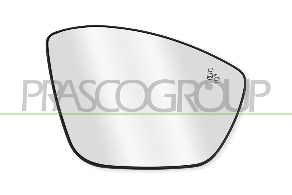 MIRROR GLASS BASE RIGHT-HEATED-WITH BLIS-CONVEX