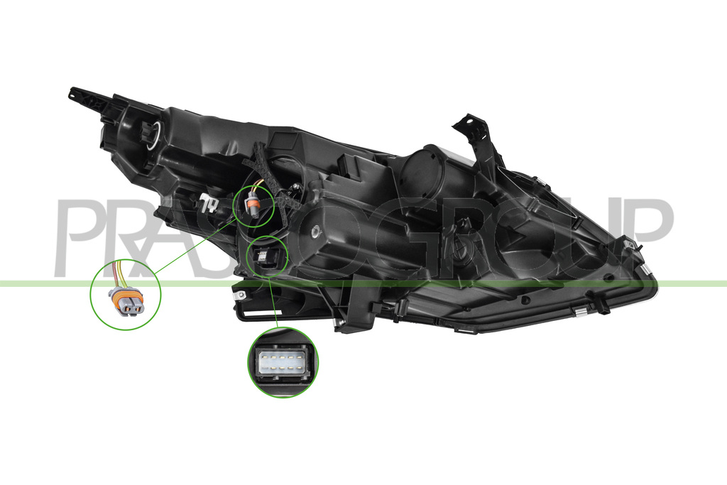 SCHEINWERFER LINKS-HIR2-MIT LWR-MIT MOTOR-SCHWARZ