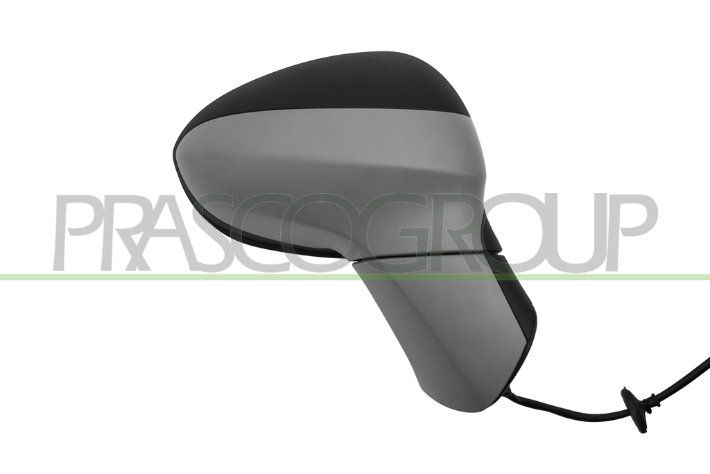 RETROVISORE DESTRO-ELETTRICO-CON PRIMER-TERMICO-CHIUDIBILE-CORPO NERO-GOFFRATO-CONVESSO-7 PINS