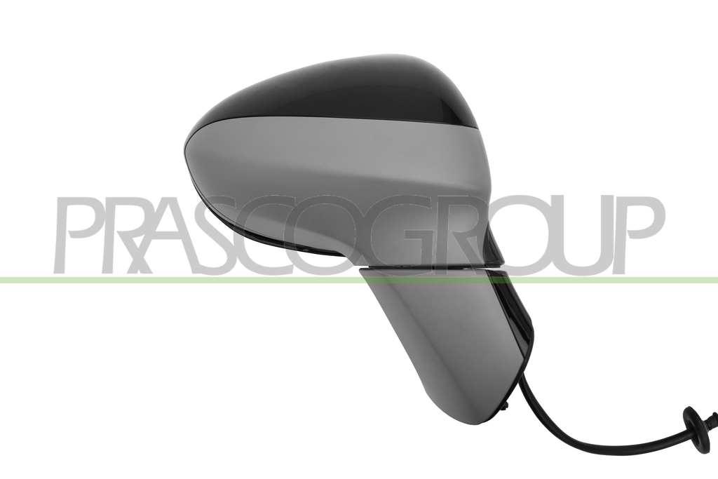RETROVISORE DESTRO-ELETTRICO-CON PRIMER-TERMICO-CHIUDIBILE-CORPO NERO-LUCIDO-CONVESSO-7 PINS