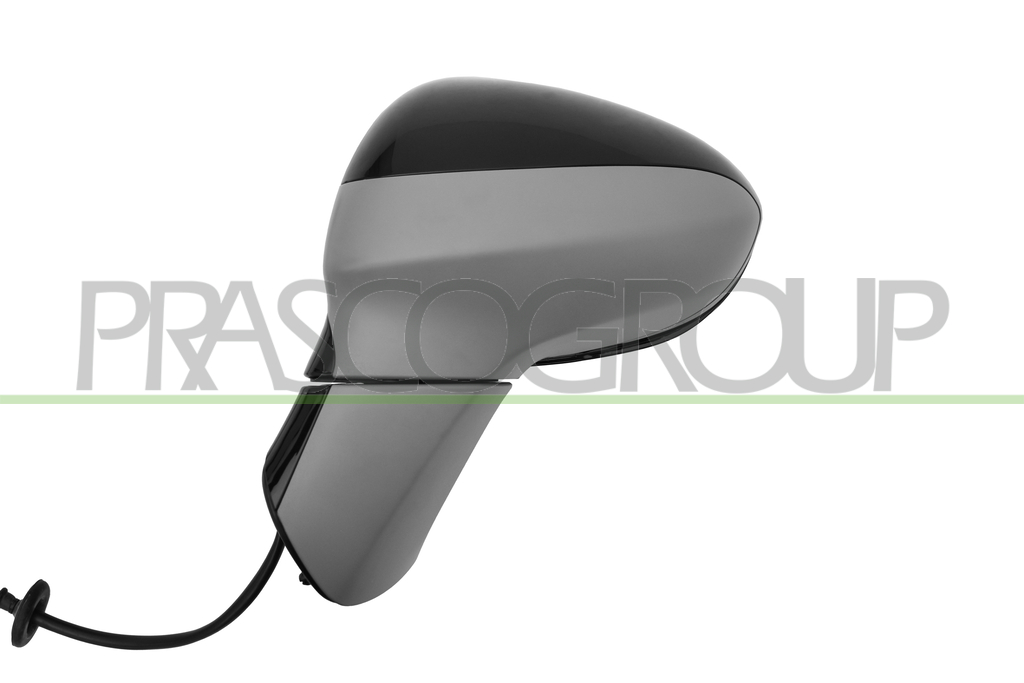 RETROVISORE SINISTRO-ELETTRICO-CON PRIMER-TERMICO-CHIUDIBILE-CORPO NERO-LUCIDO-ASFERICO-7 PINS