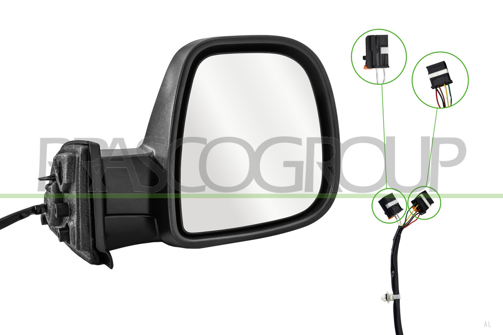 DOOR MIRROR RIGHT-ELECTRIC-PRIMED-HEATED-WITH SENSOR-CONVEX-7 PINS