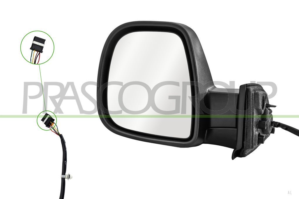ESPEJO IZQUIERDO-ELECTRICO-IMPRIMADO-TERMICO-CONVEXO-5 PINES