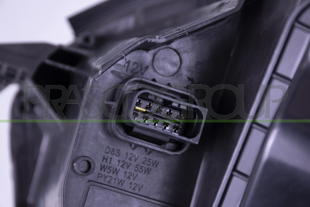 OPTICA DERECHA H1+H7 ELECTRICA-CON MOTOR-NEGRA