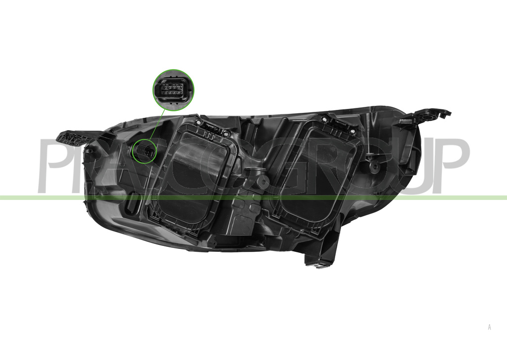 PROIETTORE DESTRO H1+H7-ELETTRICO-CON MOTORE-NERO