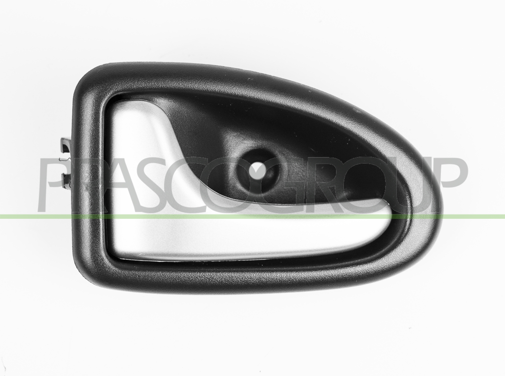 MANECILLA INTERIOR DELANTERA IZQUIERDA  CON PALANCA PLATA/ OSCURA-ESCUDO NEGRO