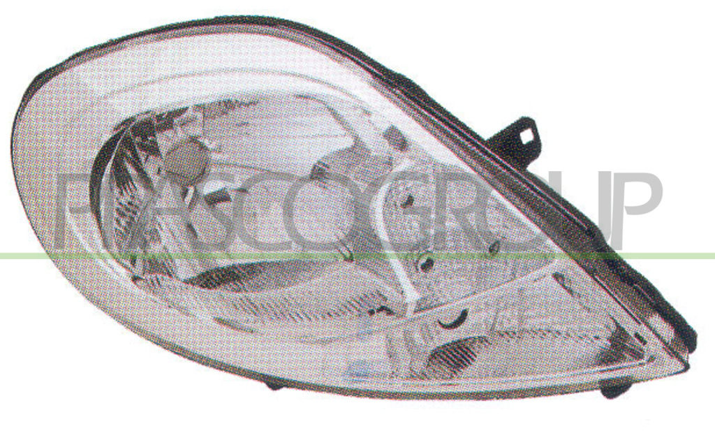 HEADLAMP RIGHT H4 ELECTRIC-WITH MOTOR-CLEAR LAMP