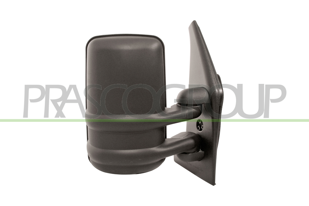 DOOR MIRROR RIGHT-MANUAL-BLACK-CONVEX-CHROME-SHORT ARM