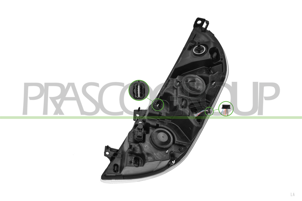 OPTICA DERECHA H1+H7-ELECTRICA-CON MOTOR-CON LUZ DIURNA-LED-MONTAJE VARROC MOD. 19 >