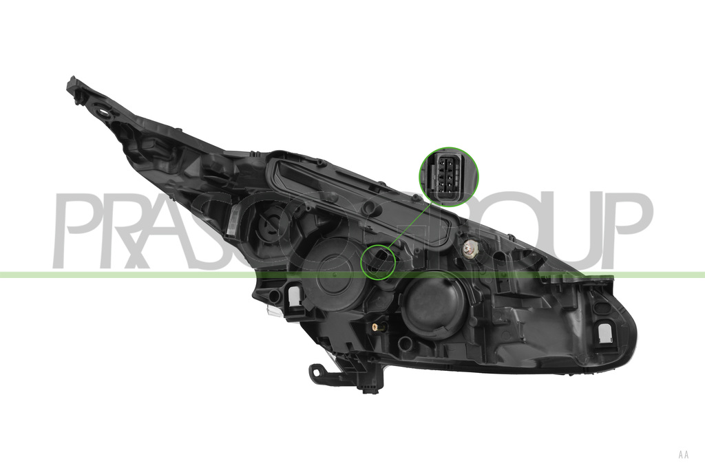 SCHEINWERFER LINKS H7+H7+PY21W-OHNE LWR-MIT MOTOR-MIT TAGFAHRLICHT-SCHWARZ-LED
