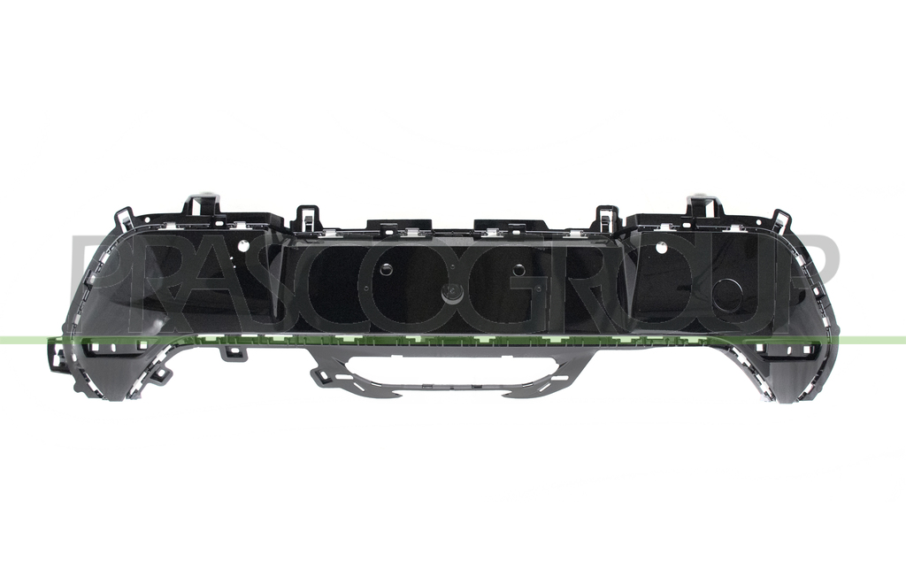 REAR BUMPER MOLDING-CENTRE-BLACK-GLOSSY-WITH PDC+SENSOR HOLDERS
