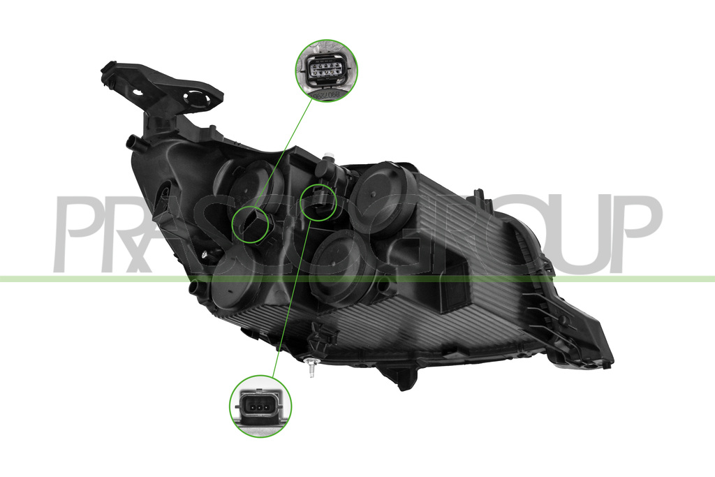 HEADLAMP LEFT H9+H18-ELECTRIC-WITH MOTOR-WITHOUT DAY RUNNING LIGHT-VALEO TYPE