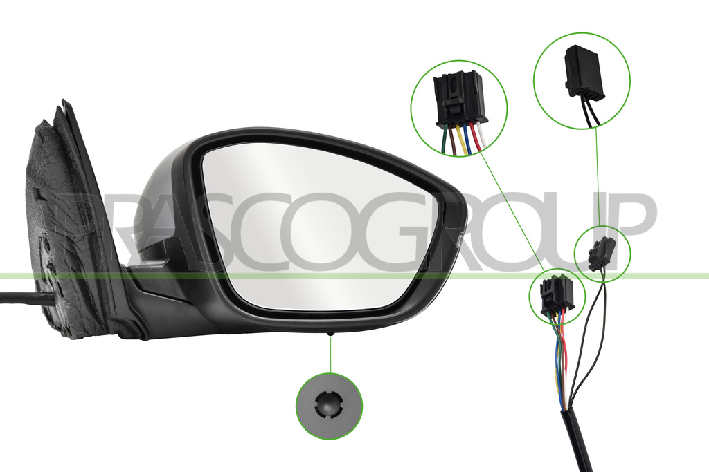 SPIEGEL RECHTS-ELEKTRISCH-GRUNDIERT-HEIZBAR-MIT SENSOR-MIT BLINKER-KONVEX-8 PIN