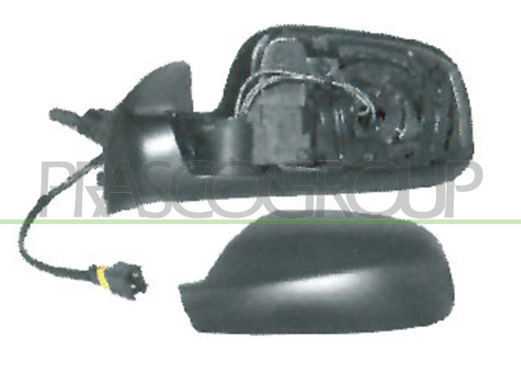 DOOR MIRROR LEFT-ELECTRIC-HEATED-PRIMED