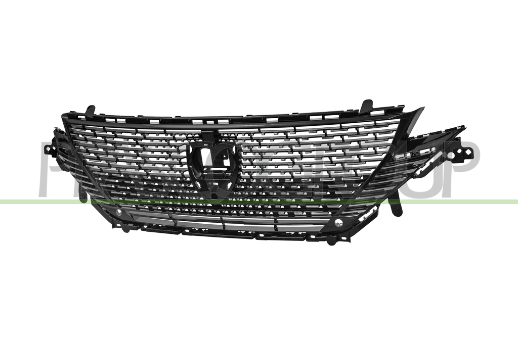 GRILLE DE CALANDRE-NOIRE-BRILLANTE-AVEC BORDS CHROMES-AVEC TROUS RADAR