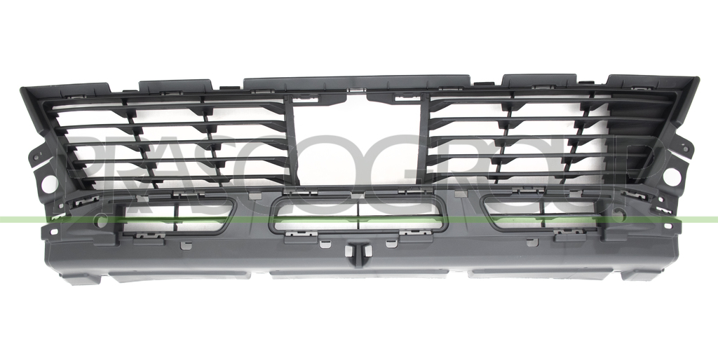 GRILLE DE PARE-CHOCS AVANT-CENTRALE-NOIRE-AVEC TROUS RADAR+SUPPORTS MOD. 18 >