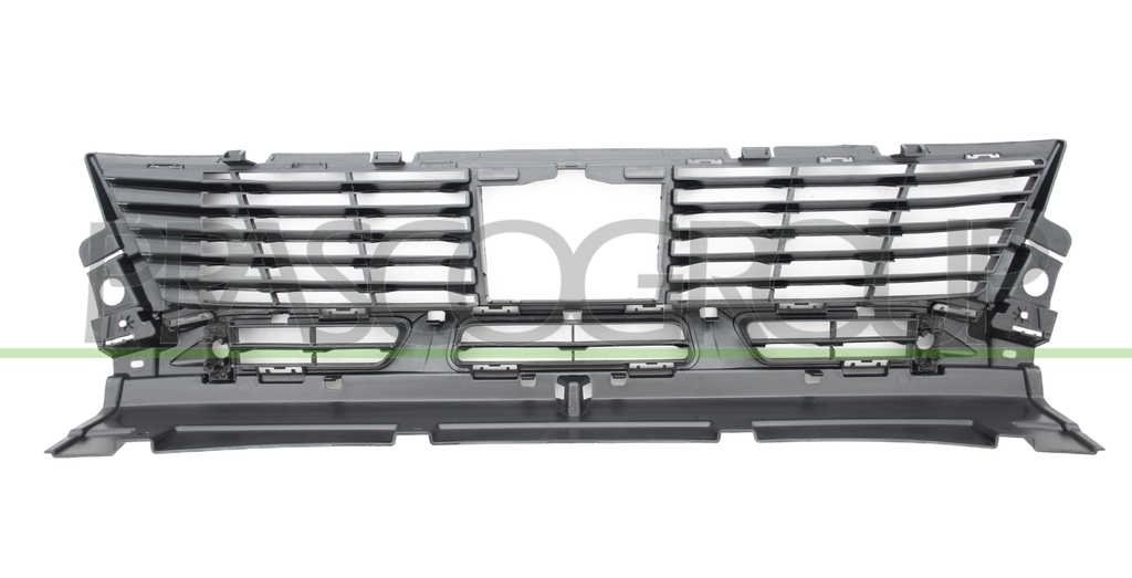 GRILLE DE PARE-CHOCS AVANT-CENTRALE-NOIRE-AVEC TROUS RADAR+SUPPORTS MOD. 18 >