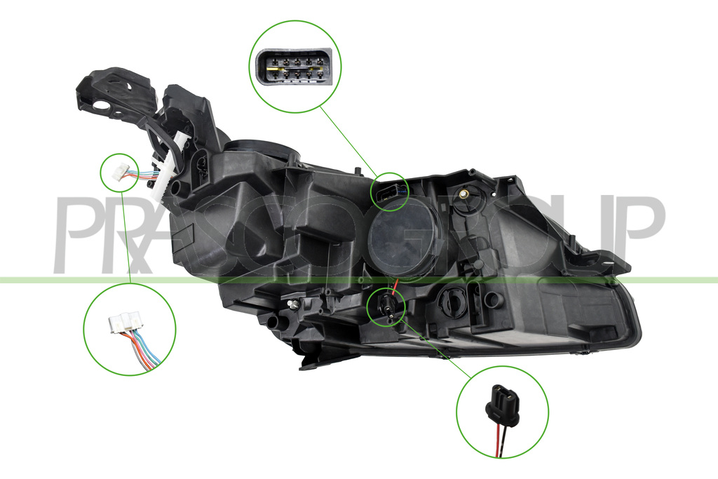 HEADLAMP LEFT H7+HB3 ELECTRIC-WITH MOTOR-WITH DAY RUNNING LIGHT-LED