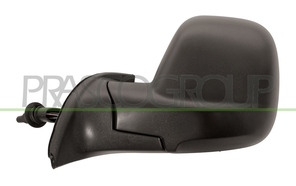 DOOR MIRROR LEFT-CABLE-BLACK-CONVEX-CHROME