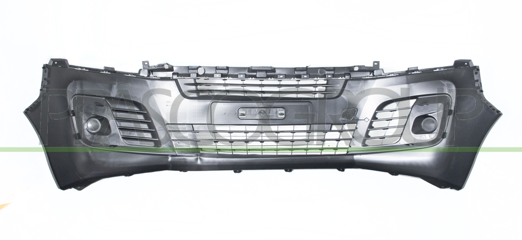 FRONT BUMPER-BLACK-TEXTURED FINISH-WITHOUT FOG LAMP HOLES-WITH CUTTING MARKS FOR PDC AND PARK ASSIST