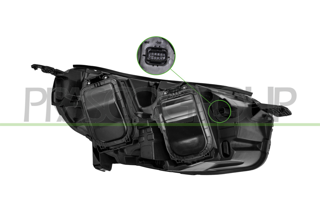 HEADLAMP LEFT H1+H7-ELECTRIC-WITH MOTOR