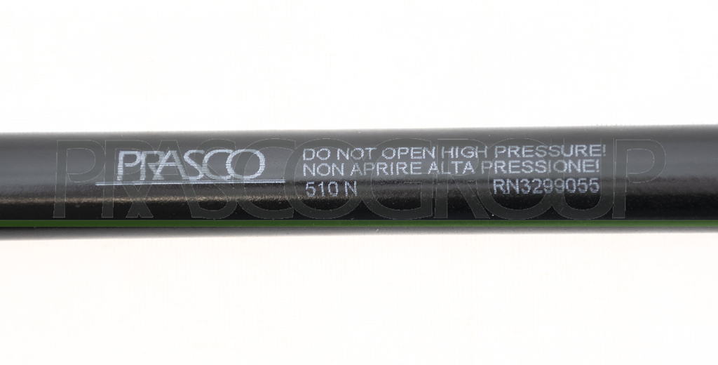 TAILGATE GAS SPRING RIGHT/LEFT - 510 N - L 473 mm - S 184 mm - Ø 18 mm - Ø 8 mm