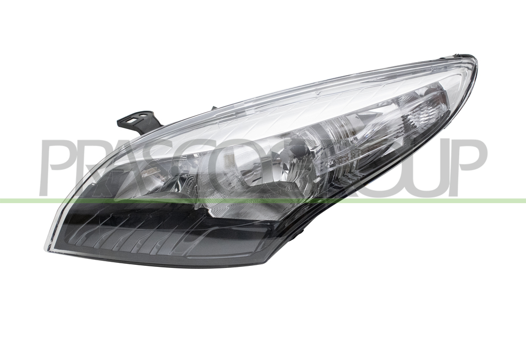 PROIETTORE SINISTRO H7+H7-ELETTRICO-CON MOTORE-CROMATO-BORDO NERO