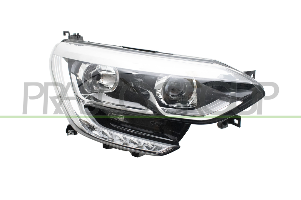 PHARE DROIT H7+H7 ELECTRIQUE SANS MOTEUR-AVEC FEU DE JOUR-BORD CHROME'-LED
