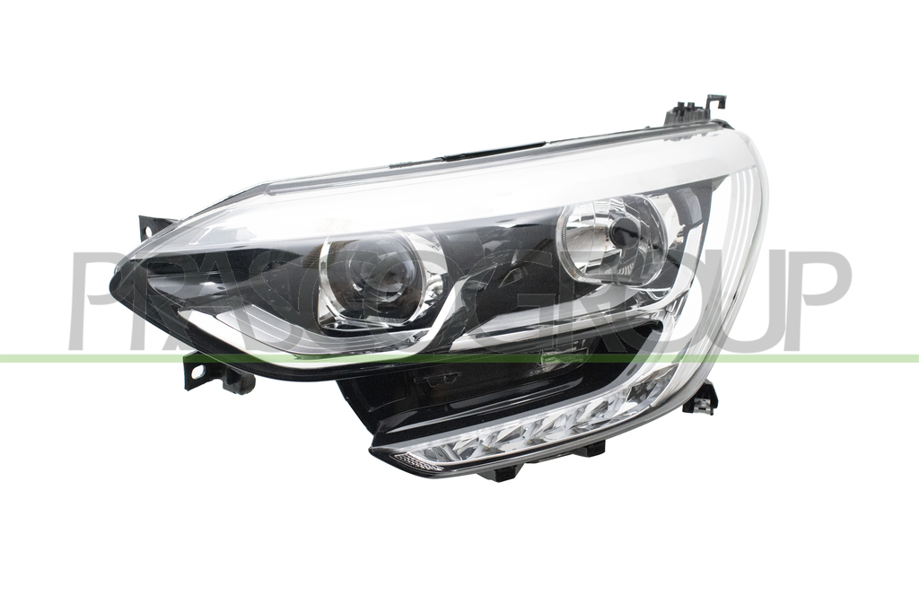 HEADLAMP LEFT H7+H7 ELECTRIC-WITHOUR MOTOR-WITH DAY RUNNING LIGHT-CHROME RIM-LED