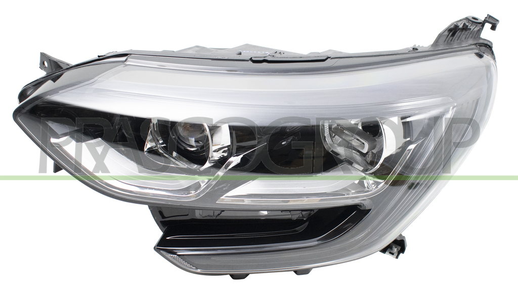 PROIETTORE DESTRO H7+H7-ELETTRICO-SENZA MOTORE-CON LUCE DIURNA-BORDO NERO-LED